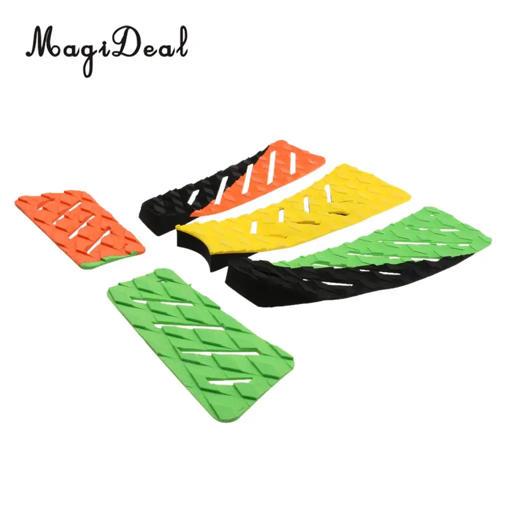 Multicolored 5Piece Pro Surfboard Skimboard Tail Pad Traction Deck Grip 