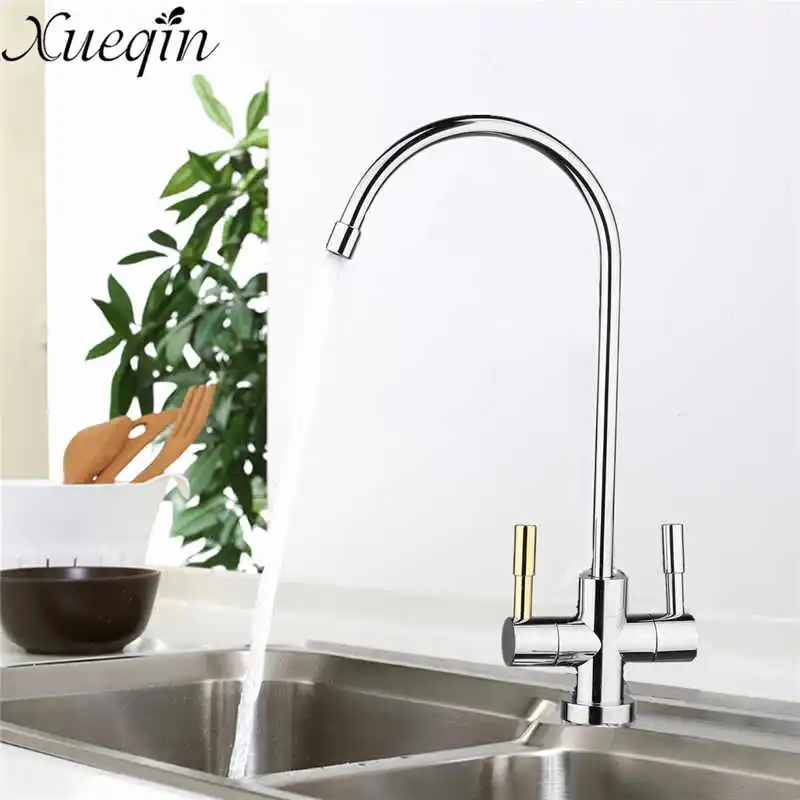 

Xueqin Stainless steel 1/4'' RO Kitchen 360 Degree Drinking Water Filter Gooseneck Type Basin Faucets Kitchen Sink Tap Chrome