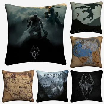 

Skyrim The Elder Scrolls Game Decorative Linen Cushion Cover Pillow Case For Sofa 45x45cm Home Decor Throw Pillowcase Almofada