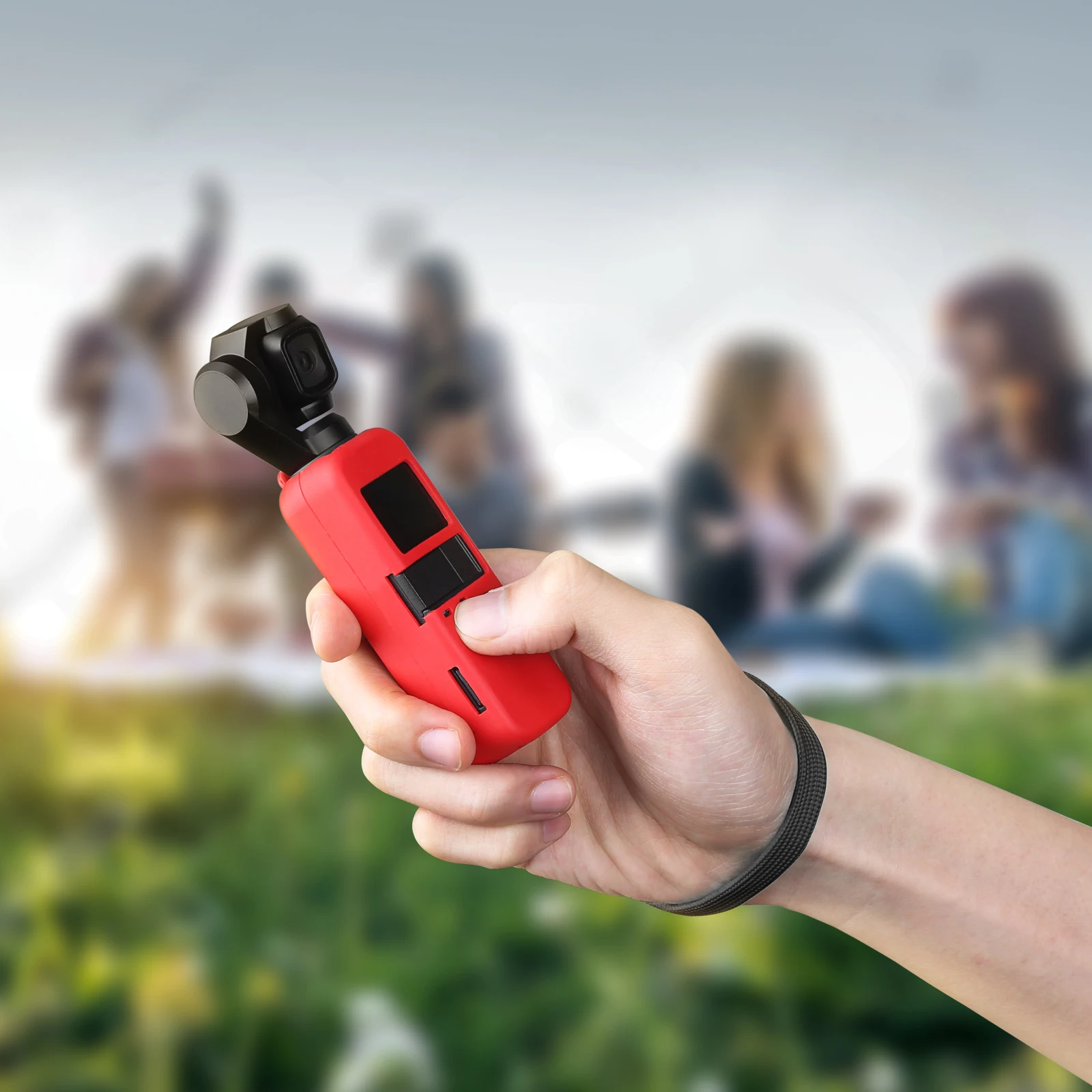 for Osmo Pocket Accessories Non-Slip Dust-Proof Cover Silicone Sleeve for DJI OSMO Pocket Color : Red+White Black