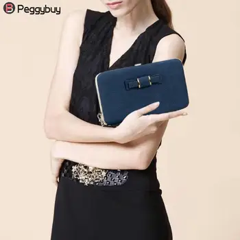 

Women Phone Coin Purse Leather Card Holder Long Wallet Cute Bowknot Fashion Long Style Clutch Wallet