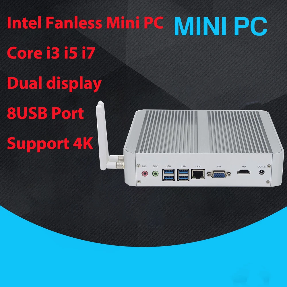 Core i3 i5 i7 Мини компьютер двухъядерный 4 потока intel hd graphics поддержка 4k видео играть