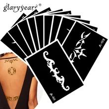 10 шт./компл. для нанесения хны и тату трафарет с принтом "большие глаза" Рисование пастой для боди-арта тату трафарет пикантный товар Водонепроницаемый HN#46