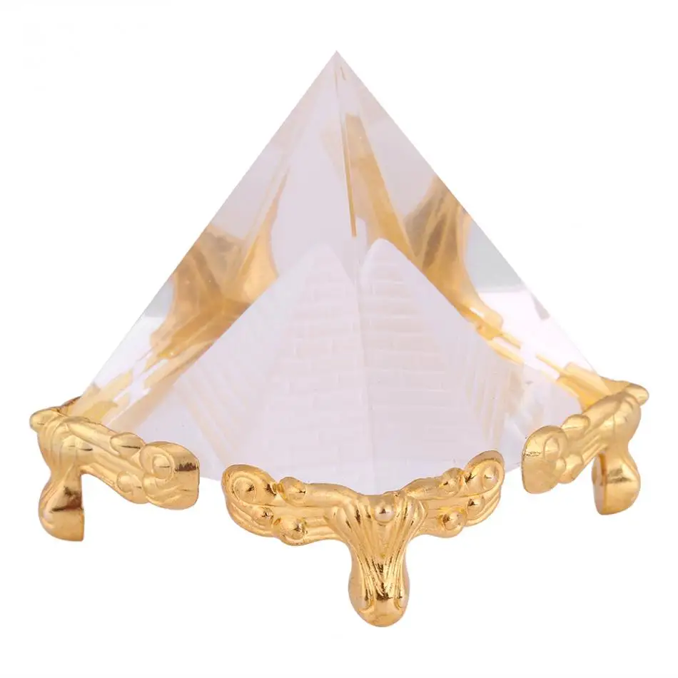 

Small Egypt Crystal Pyramid Ornament Home Decor Energy Healing Feng Shui Crafts
