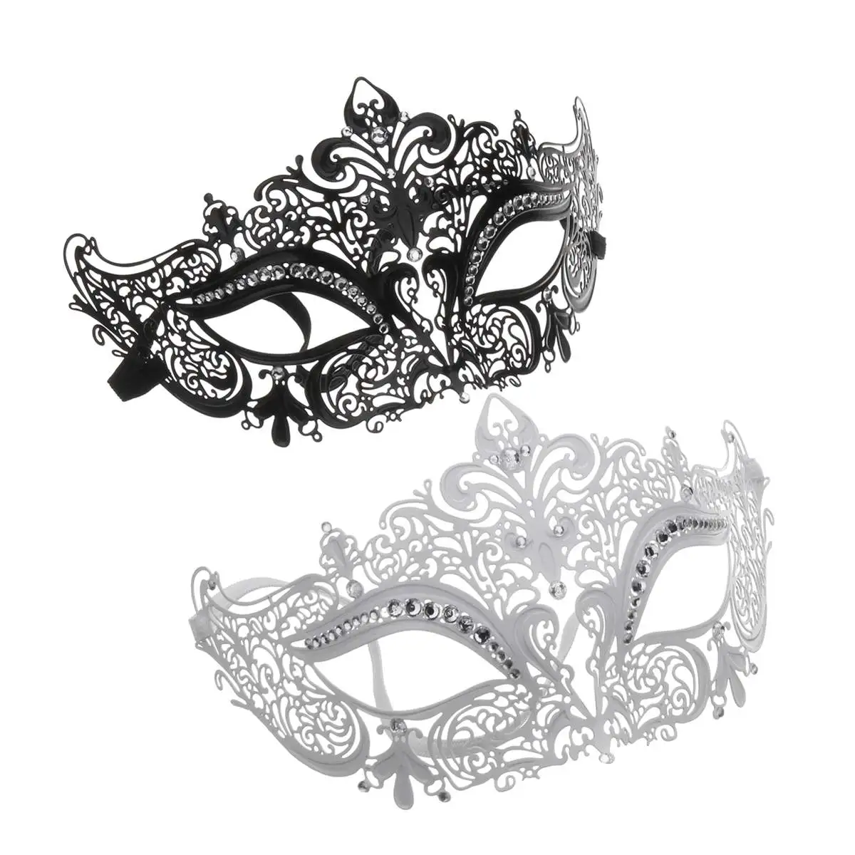 

Fashion Metal Eye Mask Sexy Venetian Masquerade Ball Party Fancy Dress Costume Lady Gifts Party Mysterious White Black Masks