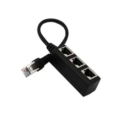 RJ45 разъем сетевой адаптер Ethernet 1 до 3 порты и разъёмы Разъем Splitter кабель сетевой для CAT 5/CAT 6