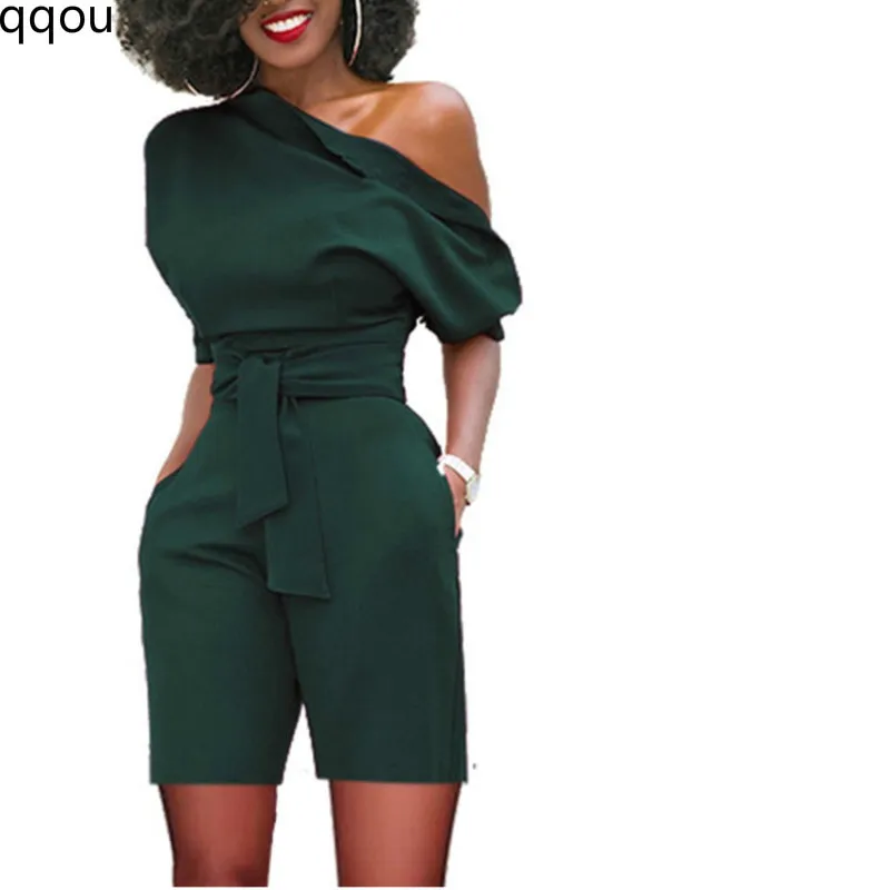 Women's jumpsuit 2019 summer classic shoulder buckle piece  8 color code high waist OL commuter women's clothing