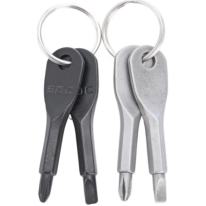 Mini Pocket Repair Tool Key Ring Screwdriver Gadget Outdoor Portable Phillips Slotted Multi Camp Hike