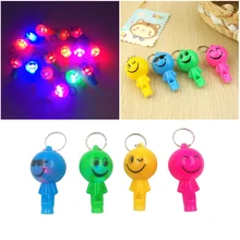 12 шт. свистки огни брелок для ключей небольшой светодиод ABS смайлик узор брелок для ключей Брелоки для ключей держатель для девочек для женщин для мужчин