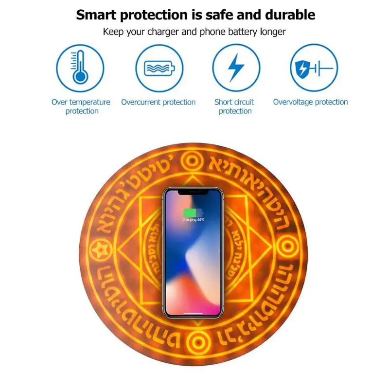

Magic Array Glowing Circle QI Wireless Charger 5W Universal Fast Charging Pad for iPhone Xiaomi Samsung Phone Wireless Charger