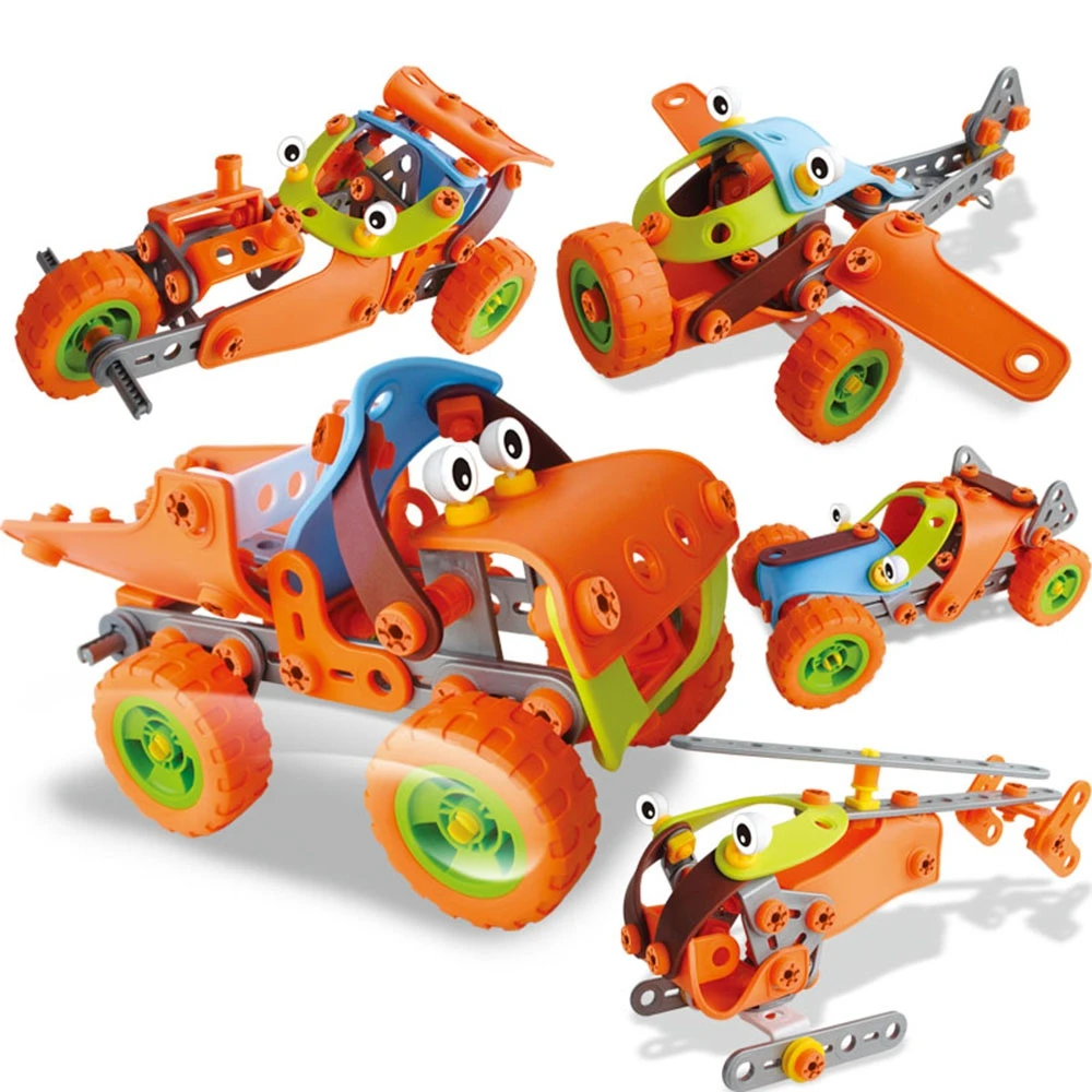 

DIY 5 in 1 Education Assembly 3D Building Blcoks Puzzle Kids Learning Toys 123PCS