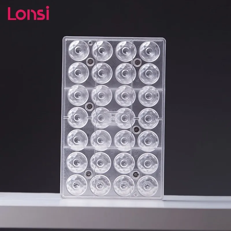 

LONSI Polycarbonate Chocolate Mold Transparent Diamond Shape Chocolate Mold 28 Candy Decoration Tools Valentine's Day