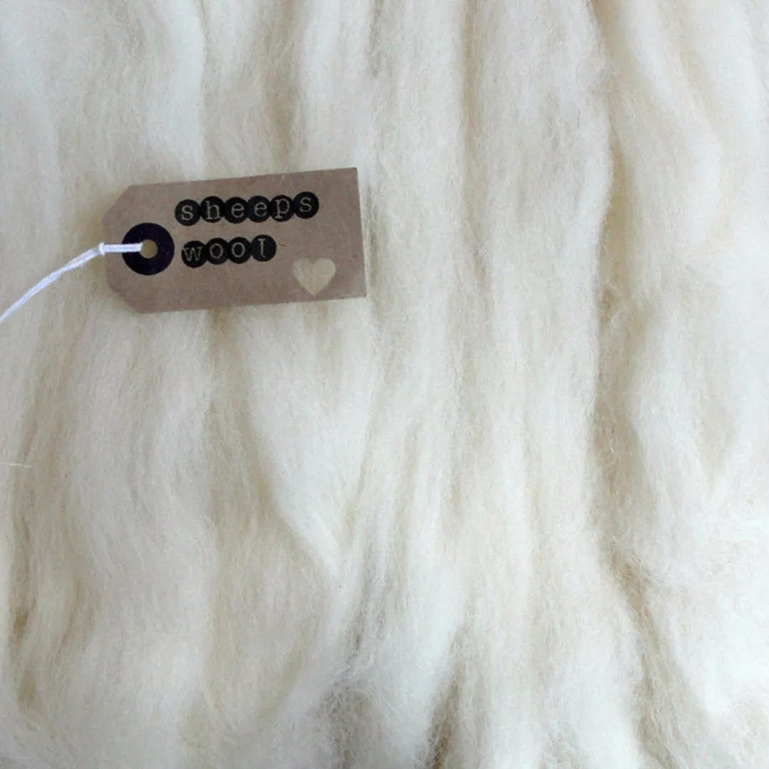

100g Cream White Needle Felting Wool Natural Collection Soft Wool Fiber For Animal Sewing Project Doll Needlework Felting Crafts