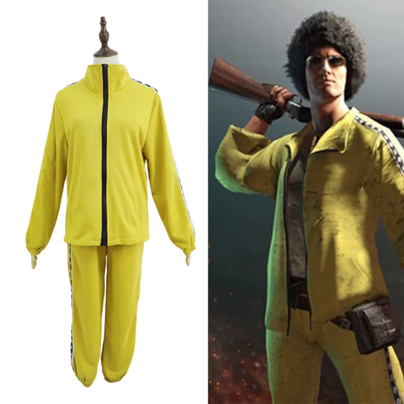  PUBG Cosplay Costume Playerunknown's Battlegrounds White Skirt Long sleeve Shirt tie yellow clothe 