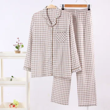 

Zoolim 100% Brushed Lovers Cotton Pajamas Women Sexy Plaid Pijamas Cotton Pajama Sets Ladies Sleepwear Pijamas Nightwear Mujer