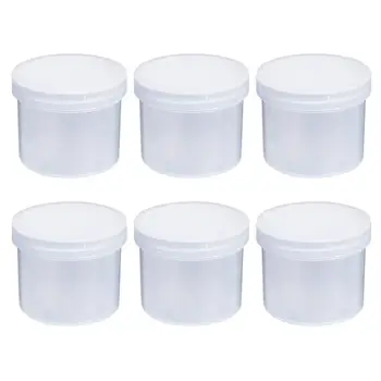

6Pcs 250ml Capacity Wide Mouth Empty Container Storage Bottle Jar with Lids (Semi-transparent)