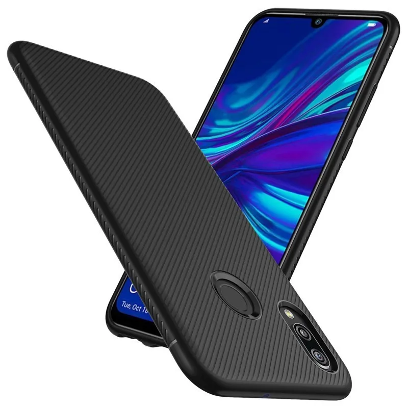 

Lenuo Huawei P Smart 2019 Case Cover Shockproof Soft TPU Carbon Fiber Brushed Back Cover Case For Huawei P Smart Plus 2019
