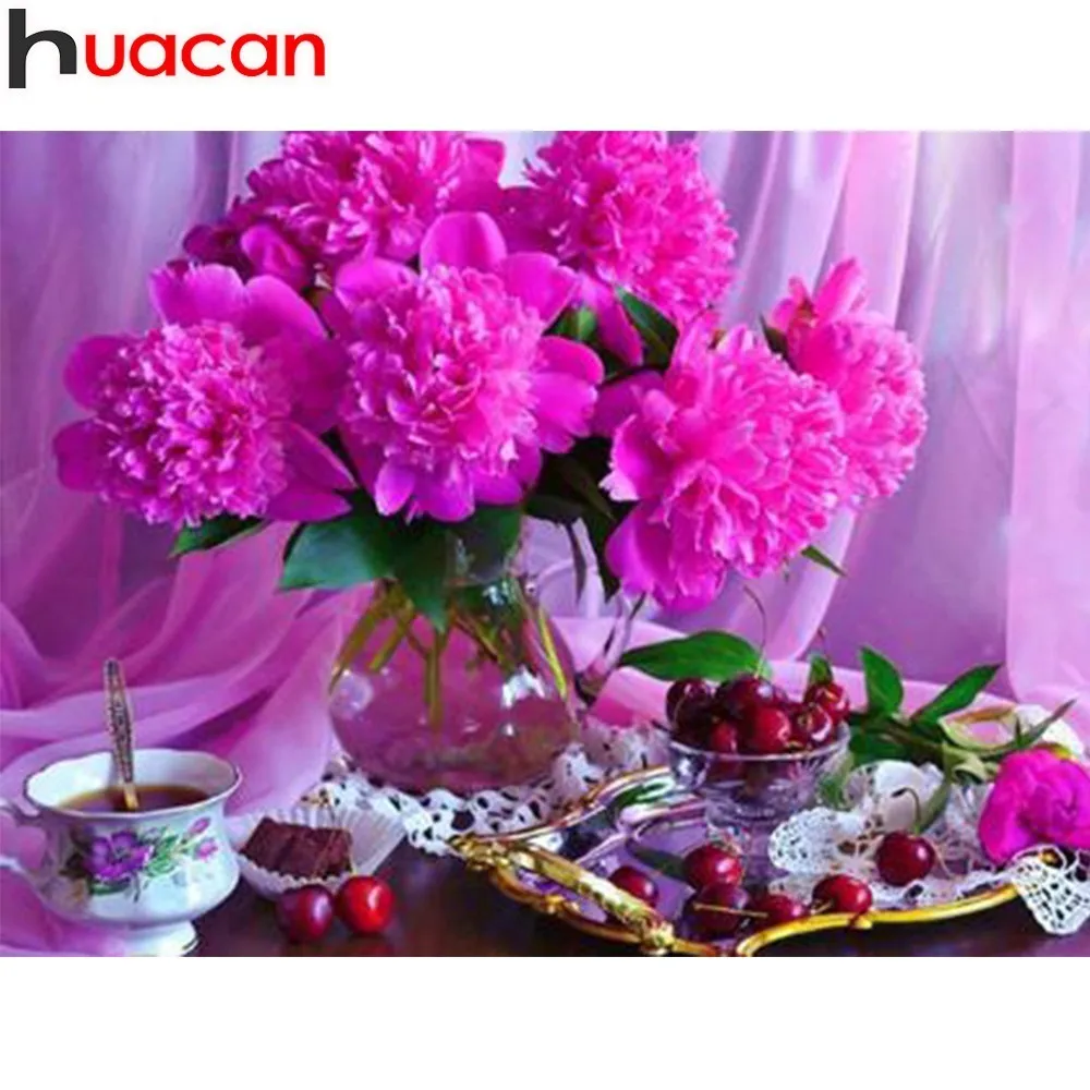 

HUACAN Diamond Embroidery 5D DIY Mosaic Diamond Painting Flower And Fruit Full Square Home Decor Picture Of Rhinestones Gift