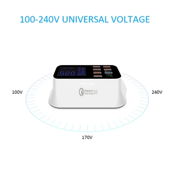 

Quick Charge 3.0 USB Charger Station 7 USB LED Display Type C Fast Charging Desktop Adapter For iPhone for SAMSUNG for XIAOMI