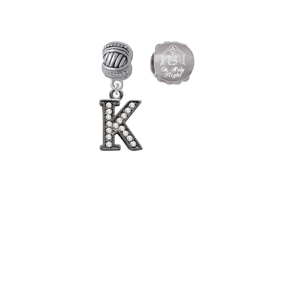 Черный Nickeltone Кристалл Initial-K-бисерная граница-давайте обожать его очаровательные