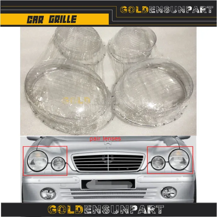 

Pair Headlight Lenses Headlamp Cover For MERCEDES E CLASS W210 E320 E350 1996-03