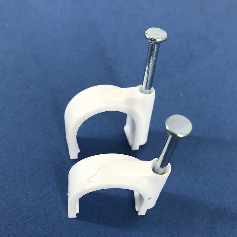 100 шт 22mm Круглый Сталь кабель для ногтей провода на стене винтовые зажимы кабельный зажим для RG59 RG6 высокое качество