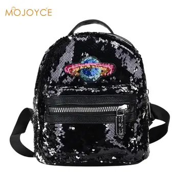 

Fashion Planet Sequins Backpacks for Women Girl Casual Travel Bags Bling Shiny School Rucksack Mochila Feminina 2019