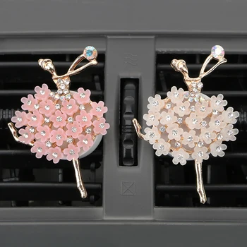 

Car Air Vent Perfume Car Aroma Diffuser Diamond Ballet Girl Solid Fragrance Auto Outlet Air Freshener Car-Styling Auto Decors