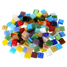 1 лот, 100 г, Кварцевая мозаичная плитка, витражная стеклянная мозаичная плитка, 10*10 мм, красочный орнамент для самостоятельного изготовления стеклянных бутылок