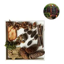 1 упаковка Ретро Винтаж натуральный деревенский желуди сосновые шишки листья украшения ремесло набор деревянные ветви для друзей DIY Lover