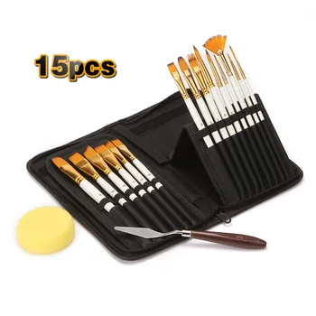 

Multipurpose Paintbrush Set Nylon Hair Painting Brushes with Storage Case Palette Knife Sponge Ball Art Paint Brush Set
