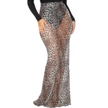 

Women Skirts Autumn Winter New Arrival Leopard Print High Waist Skirt Sexy Elastic Waist Long Skirt Casual Bodycon Pencil Skirts