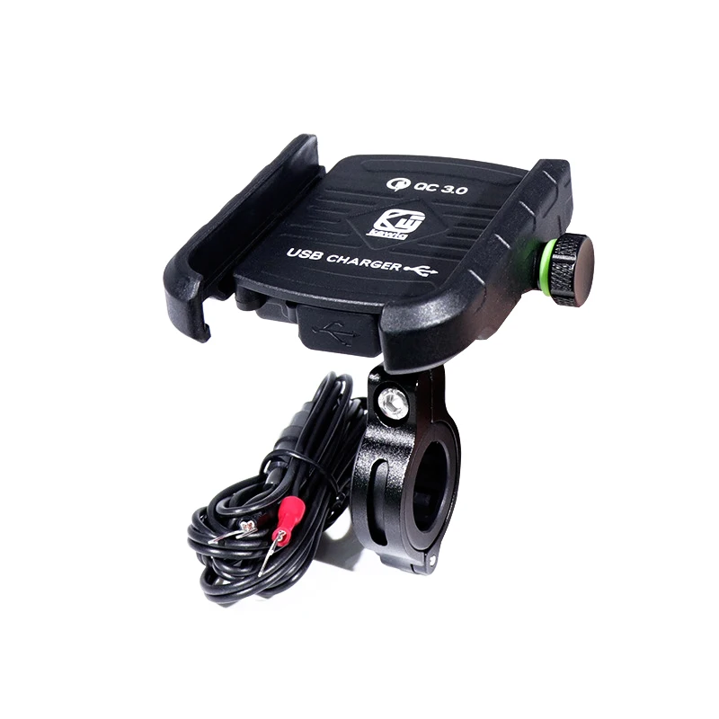 Kewiq QC3.0 USB быстрая зарядка алюминиевый сплав Мотоцикл держатель телефона с USB зарядное устройство 360 градусов Поворот мотоцикл мобильный телефон