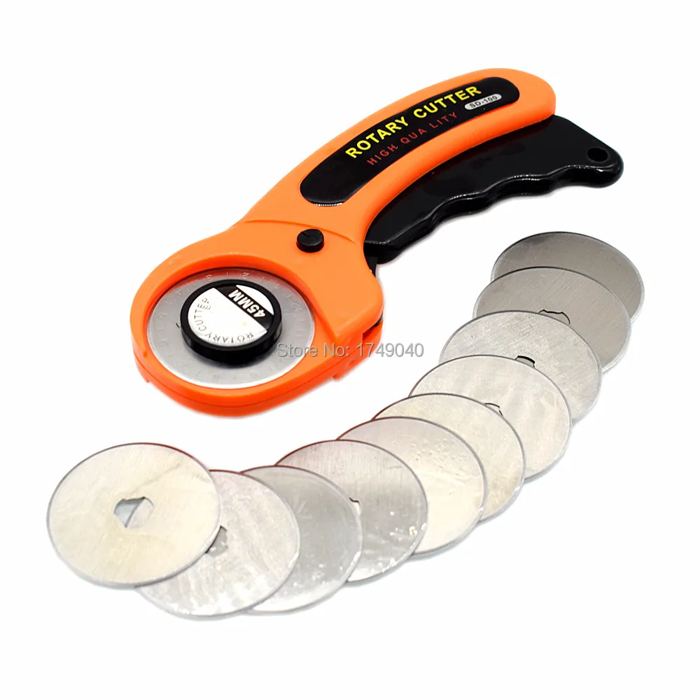 45mm Rotary Cutter Manual Tools with 10pcs Replacement Blades for Quilters Sewing Fabric Leather Craft Vinyl Paper Cutting | Инструменты