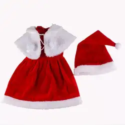 Новая одежда игрушка 18 дюймов девочки куклы рождественские платья подходит с шляпой шаль кукла аксессуары подарок Мода красный наряд