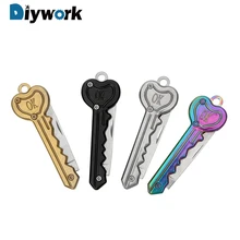DIYWORK резак для бумаги, мини нож для ключей, наборы ручных инструментов, брелок для ключей, нож для кемпинга, инструменты для выживания на открытом воздухе, складной карманный нож, открывалка для букв