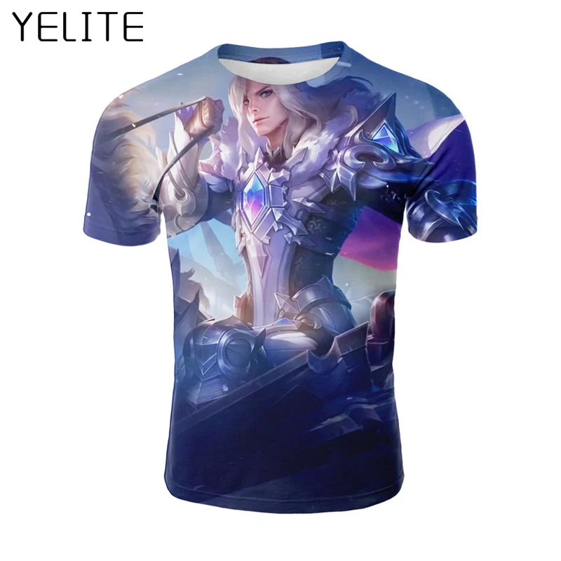 YELITE 2019 Мужская Уличная футболка новинка Funy Mobile Game Legends 3D летняя крутые короткие