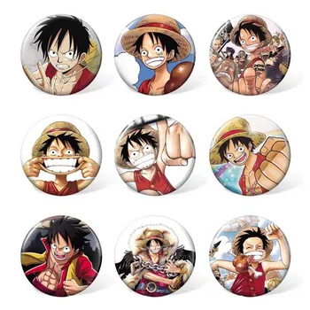 

9 pcs/lot Anime ONE PIECE Badges Toys Brooch Model Pins for gifts Size 58MM