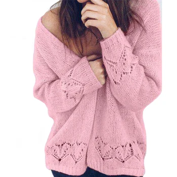 

Hot sale Sweaters Coats Fashion womens autumn clothings Long sleeve Crochet knitted Casual Cardigan Top ladies Knitwear Outwear