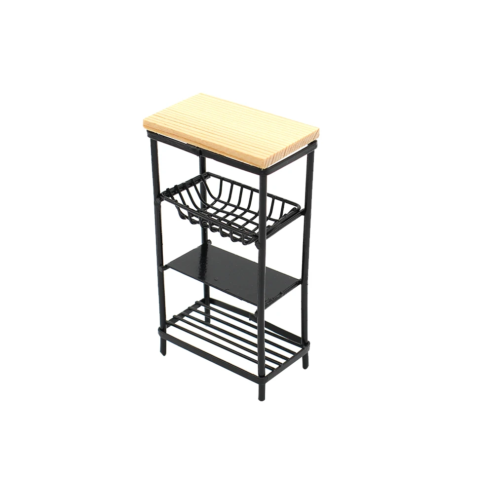 

1:12 Wooden Kitchen Cabinet Mini Cupboards Miniature Furniture Pretend Play Toy for Dollhouse Accessories