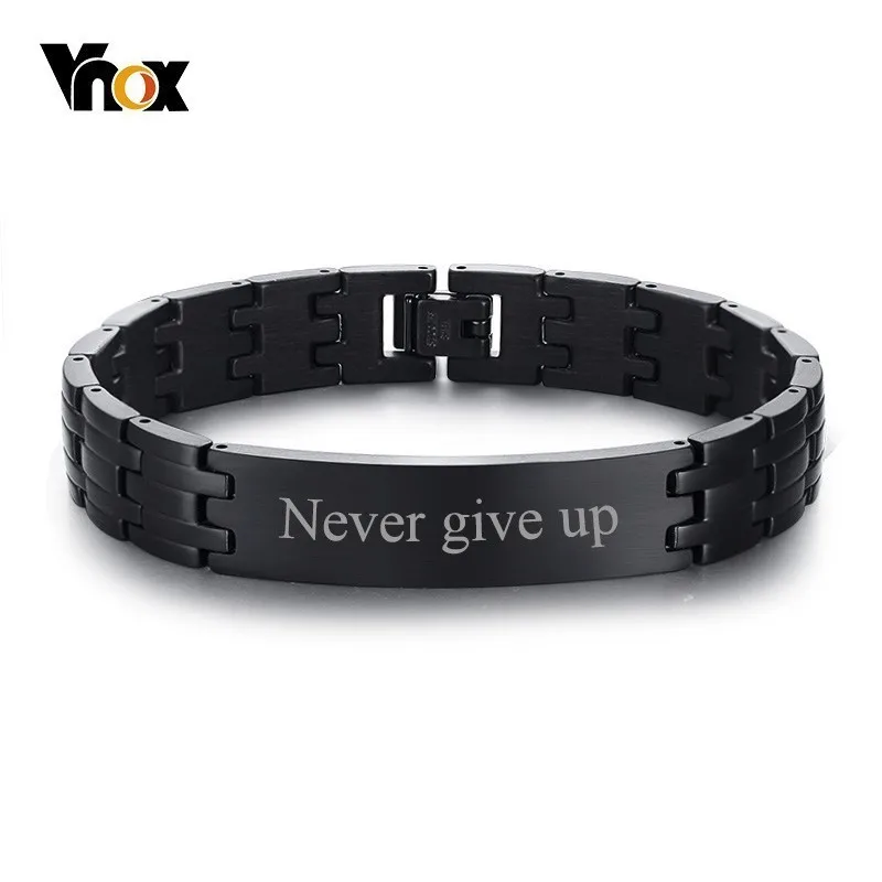 

Vnox Free Personalize 12mm ID Bracelets for Men Stainless Steel Bangle Casual Male Ornaments Custom Engraving Birthday Gift
