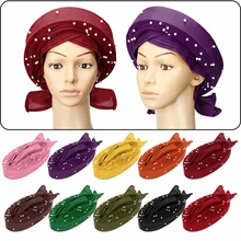 10 цветов Африканский головной платок уже heatie ASO OKE повязка на голову с бисером Африканский тюрбан для женщин аксессуары для волос головной убор ткань