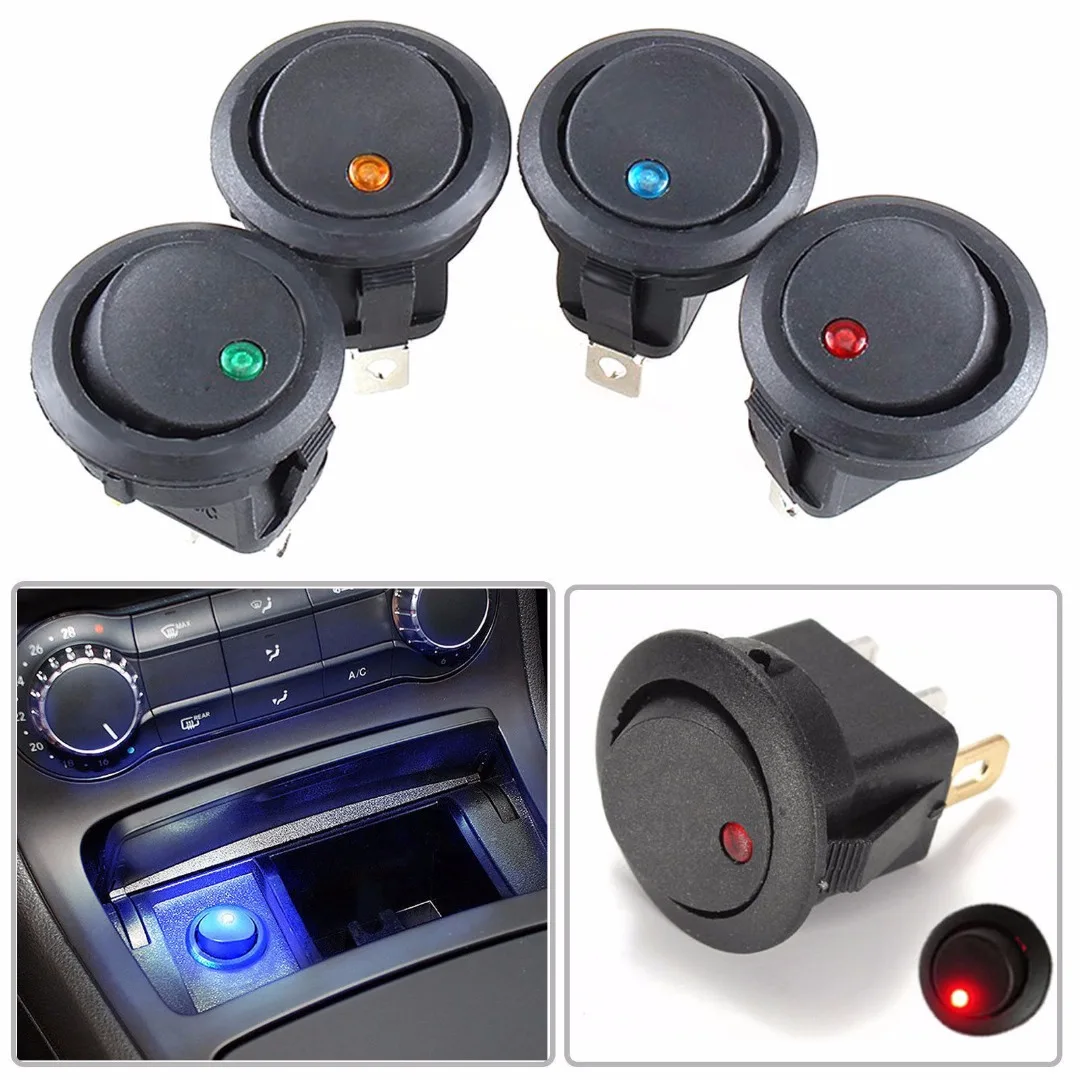 LED Illuminated Toggle Switch On/Off  Amber  12v Car dash dashboard 