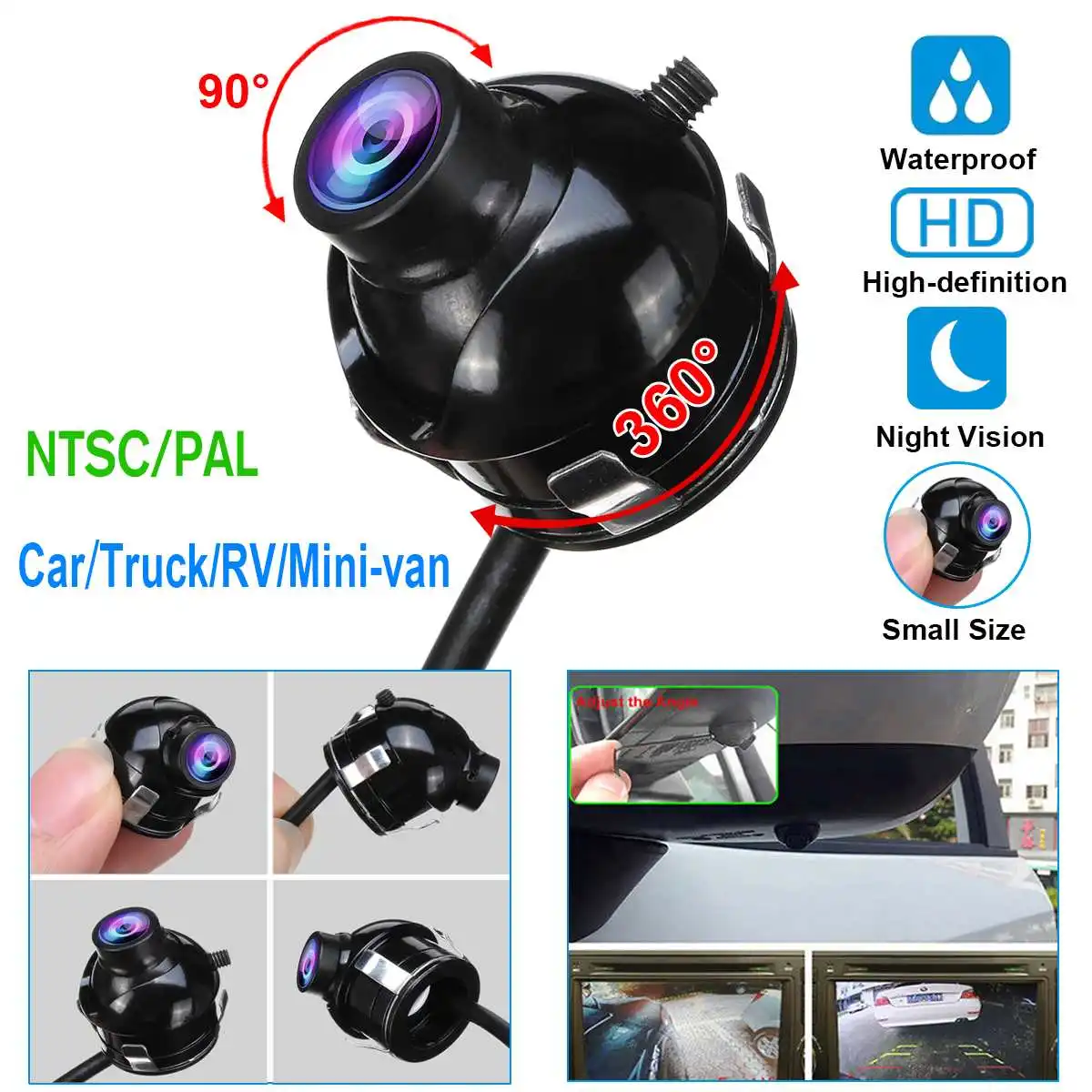 

360 Degree Car Rear View Camera Night Vision Reversing Mirror Image Front Right Left View Backup Camera Auto Parking Monitor
