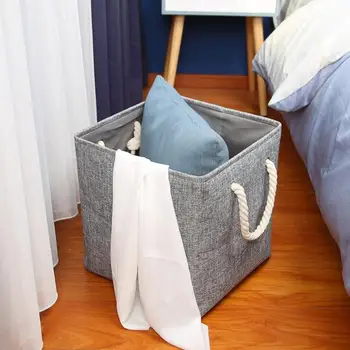 

Foldable Linen Cotton Storage Basket Europe Style Dirty Clothes Storage Laundry Basket Sundries Organizer Toy Home Storage Box