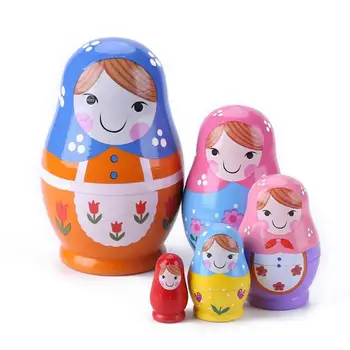

1 Set Russian Nesting Dolls Cute Handmade Wooden Matryoshka Doll Ornament Home Decoration Accessories
