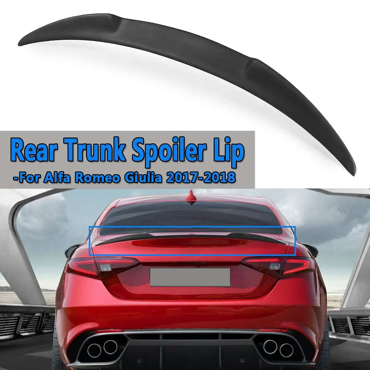 REAL Carbon Fiber Rear Trunk Lip Spoiler For Alfa Romeo Giulia 17-18 VQ Style