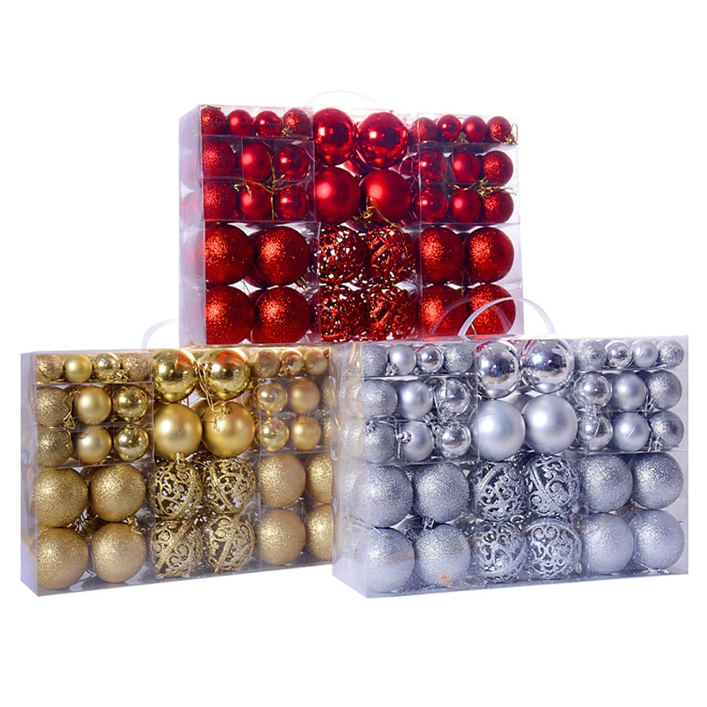 

100Pcs Bauble Hanging Party Ball Ornament Home Decoration Gift Christmas Tree