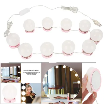 

Makeup Mirror Vanity LED Light Bulbs Kit USB Charging Port Cosmetic Lighted Make up Mirrors Bulb Adjustable Brightness lights