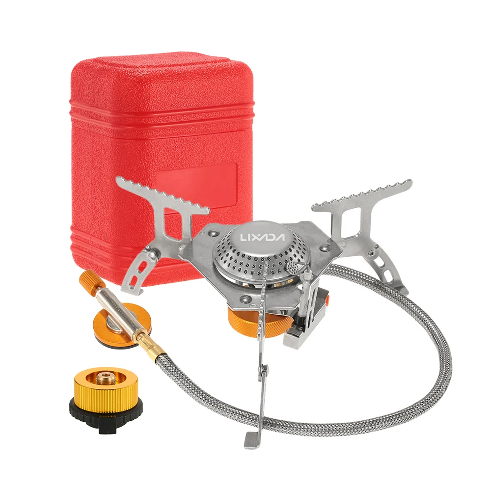 Lixada 3000W Outdoor Camping Stove Cookware Set Camping Gas Stove Outdoor Cooking Portable Foldable Split Gas Stove